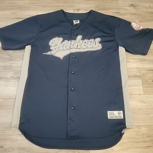 New York Yankees Jersey Adult Large Blue Dynasty Series MLB Baseball Stitched 海外 即決