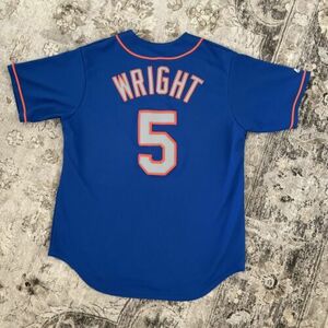 Rare New York Mets Majestic Alternate Road Blue David Wright Jersey Size Large 海外 即決