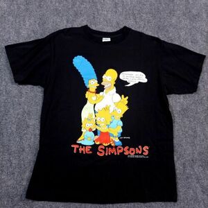 Vintage 1990 The Simpsons Shirt Size Large Black Single Stitch Family Portrait 海外 即決