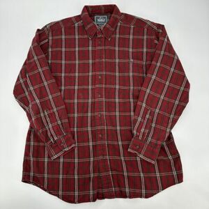 Vintage Woolrich Flannel Shirt Mens Large Red Plaid Button Down Long Sleeve 海外 即決