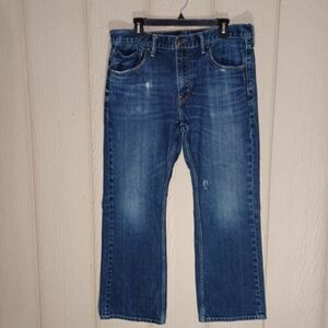 LEVI'S 527 Jeans Mens 36x30 Blue Work Farm Distressed Creased Rugged Tough 海外 即決