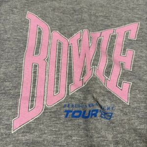 David Bowie Vintage Concert Thick Shirt Serious Moonlight Tour 1983 Size L 海外 即決