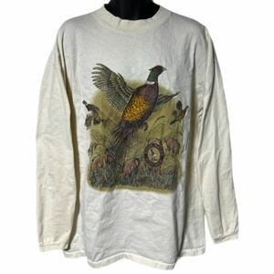 Vintage Eddie Bauer Sport Short Pheasant Hunting Long Sleeve Shirt L Oversize 海外 即決