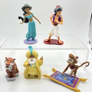 Disney Princess Jasmine Figures Abu Aladdin Carpet Rajah Sultan Cake Toppers 海外 即決