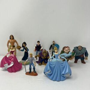 Disney Lot of 10 Figures Quasimodo Aurora Mulan Cinderella Beast Tarzan Tong etc 海外 即決