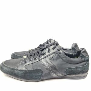 ヒューゴボス Green Men's Spacit Low Top Sneakers CASUAL レザー ブラック US 13 海外 即決