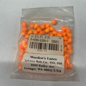 100PC Yakima Worden's lol Corky Bod 1/4" Egg Flourescent Size 14 海外 即決