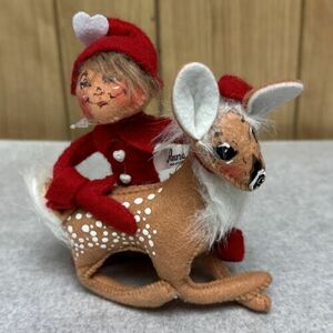 Annalee 5” Dear Friends Elf & Fawn Felt Posable Doll Love Collection 海外 即決
