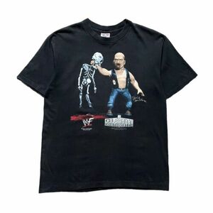 Vtg 1998 WWF MTV Celebrity Deathmatch Stone Cold Steve Austin Shirt L Wrestling 海外 即決