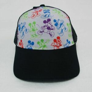 Mickey Mouse Disney Hat Black Snapback Unisex Adults Graphic Cap Multicolor NEW 海外 即決