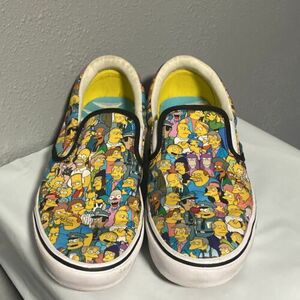 バンズ shoes Men Size 9 イエロー The Simpsons Characters All Over Print AOP Skater 海外 即決