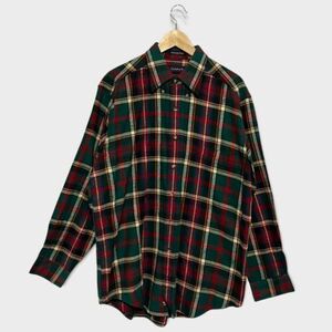 Vintage GANT Cambridge Plaid Long Sleeve Flannel Shirt Size L 90s 100% Cotton 海外 即決