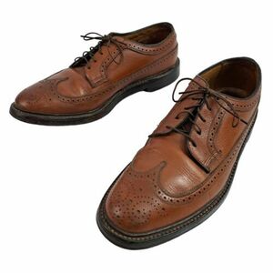 Florsheim Imperial Vintage Mens 9 D Kenmoor Brown 93602 Longwing Shoes V-Cleat 海外 即決