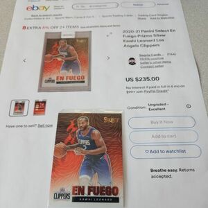 2020-21 Panini Select En Fuego Prizms Silver Kawhi Leonard Los Angeles Clippers 海外 即決