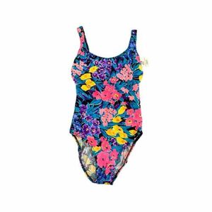 Le Cove One Piece Vintage Bathing Suit Floral Print Swimsuit 90s size 12 海外 即決