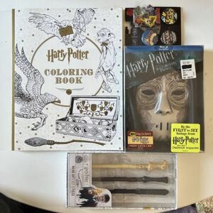 Harry Potter Lot - Half-Blood Prince Blu-ray Set Wands Coloring Book Pins 海外 即決