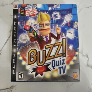 Buzz Quiz TV Sony PlayStation 3 PS3 Buzzer Bundle - Open Box Complete (Note) 海外 即決