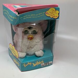 Vtg 1999 Tiger Electronics FURBY Babies PINK & White Baby IN BOX #70-940 海外 即決