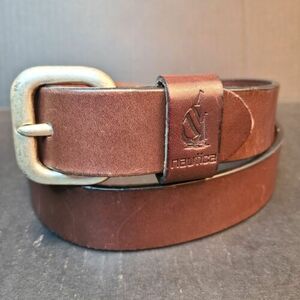 Nautica Worn Brown Italian Leather Dress Belt Made In Italy- Men's Size 38 海外 即決