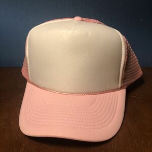 VINTAGE OTTO Brand Trucker Mesh Back Snapback Hat - Pink / White Blank Plain NEW 海外 即決