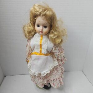 Porcelain Doll With Blonde Hair flower dress 海外 即決