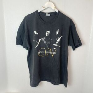 VTG Crosby Stills & Nash Band T Shirt XL Hanes USA 1992 Vidiots 海外 即決