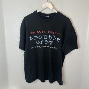 VTG Local Crew Concert Tour T Shirt Travis Tritt 1993 World Tour Single Stitch 海外 即決