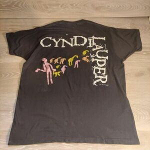 RARE VTG Cyndi Lauper Tour Shirt, 80s, Size XXL, 1986, Paper Thin, GRAIL PIECE 海外 即決