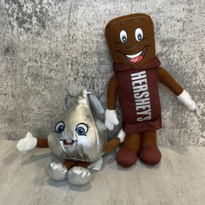 Hershey Park Plush Kiss & Milk Chocolate Bar Candy Stuffed Toy Souvenir Set of 2 海外 即決