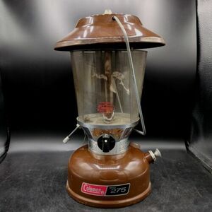 w Vtg 1976 Brown COLEMAN Model 275 LANTERN Double Mantle Camp Light 海外 即決