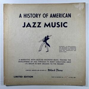 Niblack Thorne “A History of American ジャズ Music” RARE 25/500 LP/レッド / バイナル 1954 海外 即決