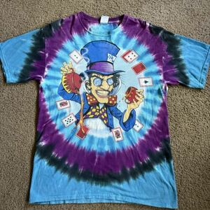 2003 Liquid Blue Alice in Wonderland Mad Hatter Tie Dye T-Shirt LARGE Vintage 海外 即決