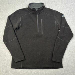 kuhl jacket mens L black long sleeve interceptr 1/4 zip fleece pullover hiking 海外 即決