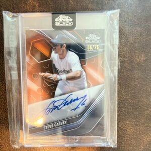 2023 Topps Chrome Black Steve Garvey ENCASED ORANGE AUTO /25 Los Angeles Dodgers 海外 即決