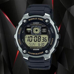 Casio Men's 200M WR 5 Alarms World Time 10 Year Battery Watch AE2000W-9AV New 海外 即決