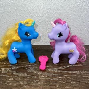 Lot of 2 Gi Go Unicorn Pony Figures Blue & Purple “My Little Pony” MLP 海外 即決