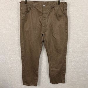 Levi’s 501 Button Fly Jeans Men’s 38X34 Red Tab Brown Straight Leg Flaw 海外 即決