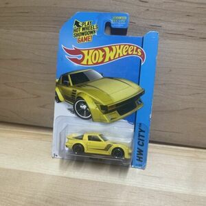 HOT WHEELS MAZDA RX-7 - 2014 HW CITY NIGHT BURNERZ - YELLOW 海外 即決