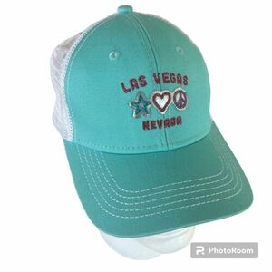 Las Vegas Mesh Trucker Adjustable Hat Cap Tourist Green Unisex Snapback 海外 即決