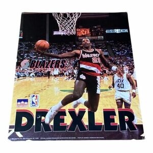 Clyde Drexler DRIVE 1992 Portland Trailblazers 16x20 Original Starline POSTER 海外 即決