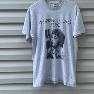 vintage 90S John Lennon Working Class Heroes Double Sided T-Shirt 海外 即決