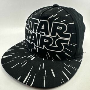 Disney Star Wars Lightspeed Snapback Adjustable Hat Cap One Size Black Logo 海外 即決