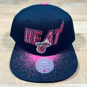 Mitchell & Ness NBA Miami Heat Spray Paint Splatter Snapback Retro Vintage NEW 海外 即決