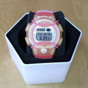 VINTAGE! Casio Baby-G Reef BG-160 Pink & White Jelly Women's Watch 海外 即決