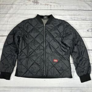 Dickies Puffer Jacket Mens Quilted Black Zip Up Bomber Coat Work USA Mens Large 海外 即決