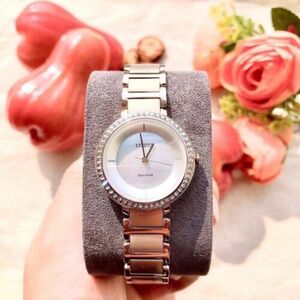 Citizen Silhouette Crystal (EM0483-54D) Women's Wristwatch in Rose Gold-Tone! 海外 即決