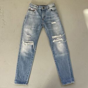 Levis 505 LVC Big E Distressed Single Stitch Selvedge Redline Denim Jeans Vtg 28 海外 即決