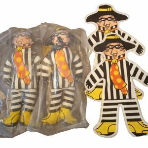 16" Burglers Vintage McDonald's Plush Doll Lot Of 4 海外 即決