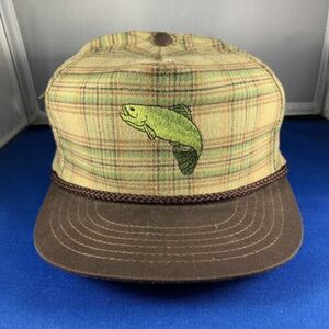 Vintage The Plaid Cap Trout Salmon Fishing Outdoors Hat 70s Lightweight NOS USA 海外 即決