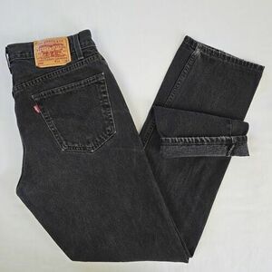 Vintage 90s Levi's 505 Black Denim Jeans Mens 34x34 (33x33) Regular Straight STF 海外 即決